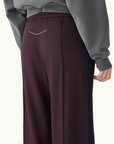 Bassike Twill Stripe Detail Pant in Plum / Ink