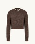 Bassike Wool Alpaca Contrast Knit in Walnut