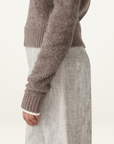 Bassike Wool Alpaca Contrast Knit in Walnut