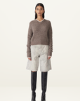 Bassike Wool Alpaca Contrast Knit in Walnut