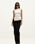 Bayse Lana Rouched Tank in WHITE