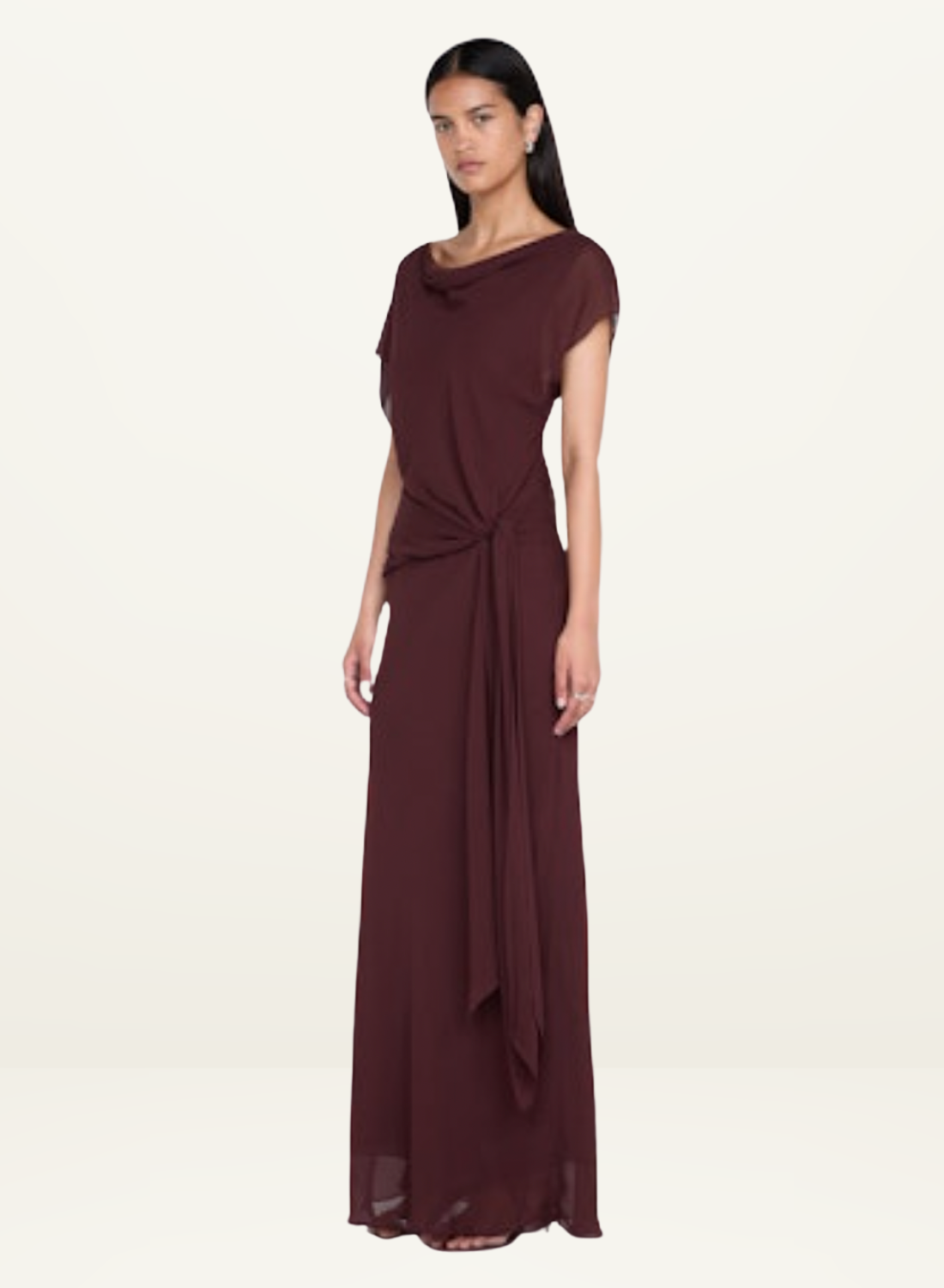 Bec + Bridge Amanda Drape Maxi Dress in RAISIN Frolic Girls Bec + Bridge Amanda Drape Maxi Dress in RAISIN Frolic Girls