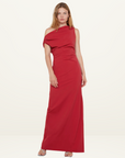Bec + Bridge Angelina Asym Maxi Dress in CHERRY RED