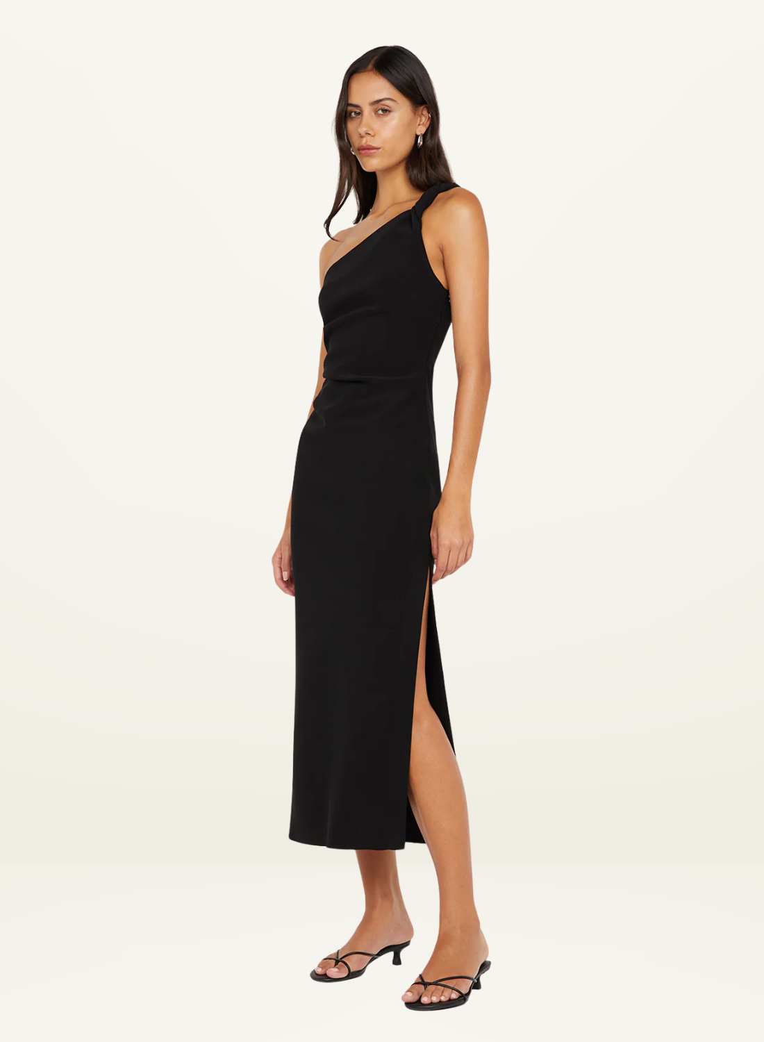 Bec + Bridge Ariven Asym Midi Dress in BLACK