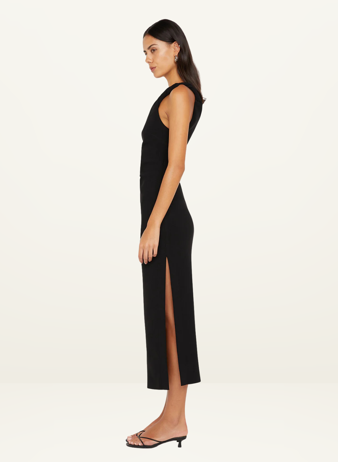 Bec + Bridge Ariven Asym Midi Dress in BLACK