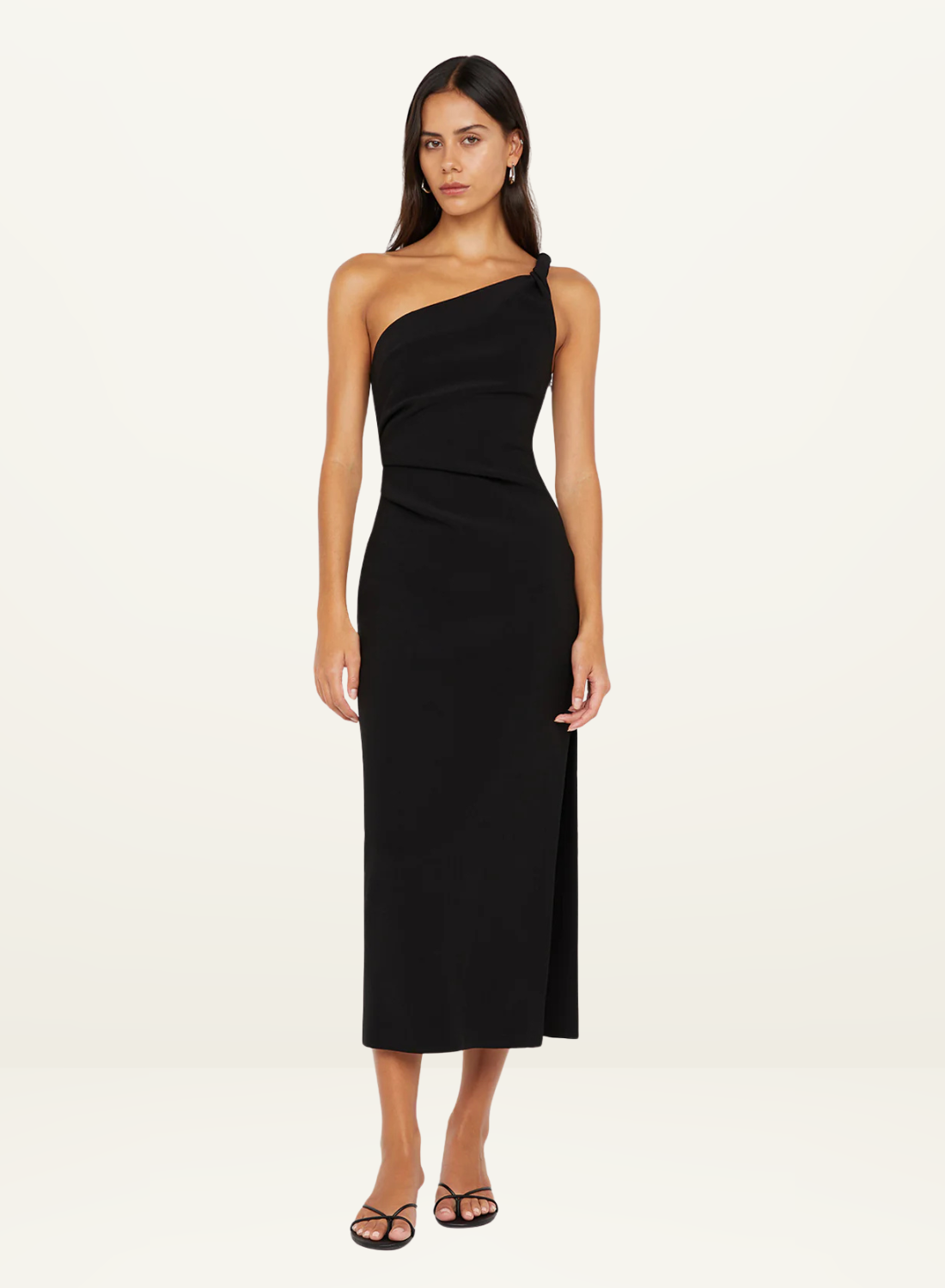 Bec + Bridge Ariven Asym Midi Dress in BLACK