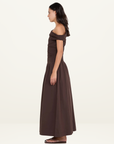 Bec + Bridge Freya Asym Maxi Dress in CHOCOLATE