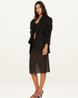 Bec + Bridge Karla Midi Skirt in BLACK & CHOC SPOT // LAST ONE - SIZE 6