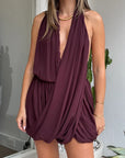 Bec + Bridge Rochelle Drape Mini Dress in PLUM