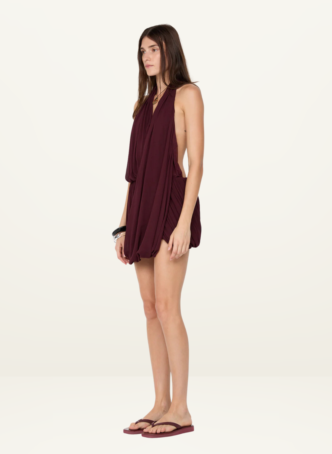 Bec + Bridge Rochelle Drape Mini Dress in PLUM