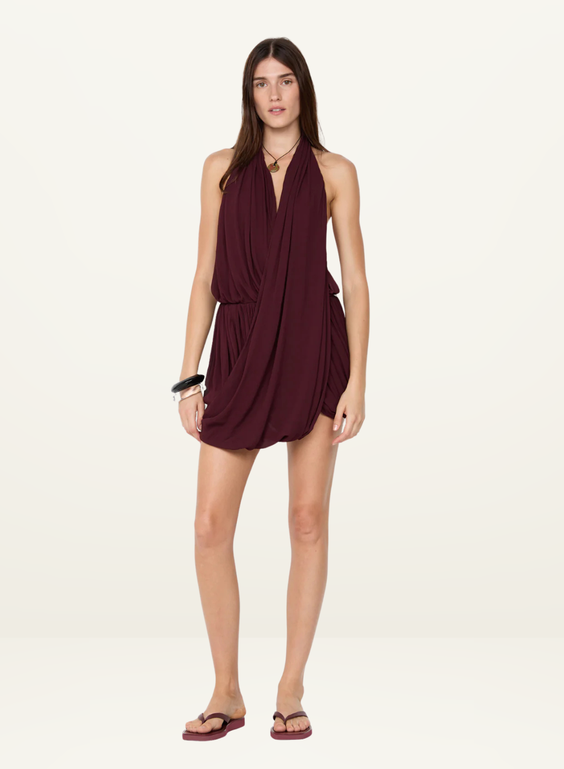 Bec + Bridge Rochelle Drape Mini Dress in PLUM