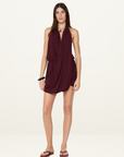 Bec + Bridge Rochelle Drape Mini Dress in PLUM