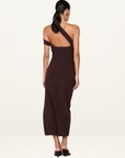 Bec + Bridge Sylvie Asym Midi Dress in Espresso