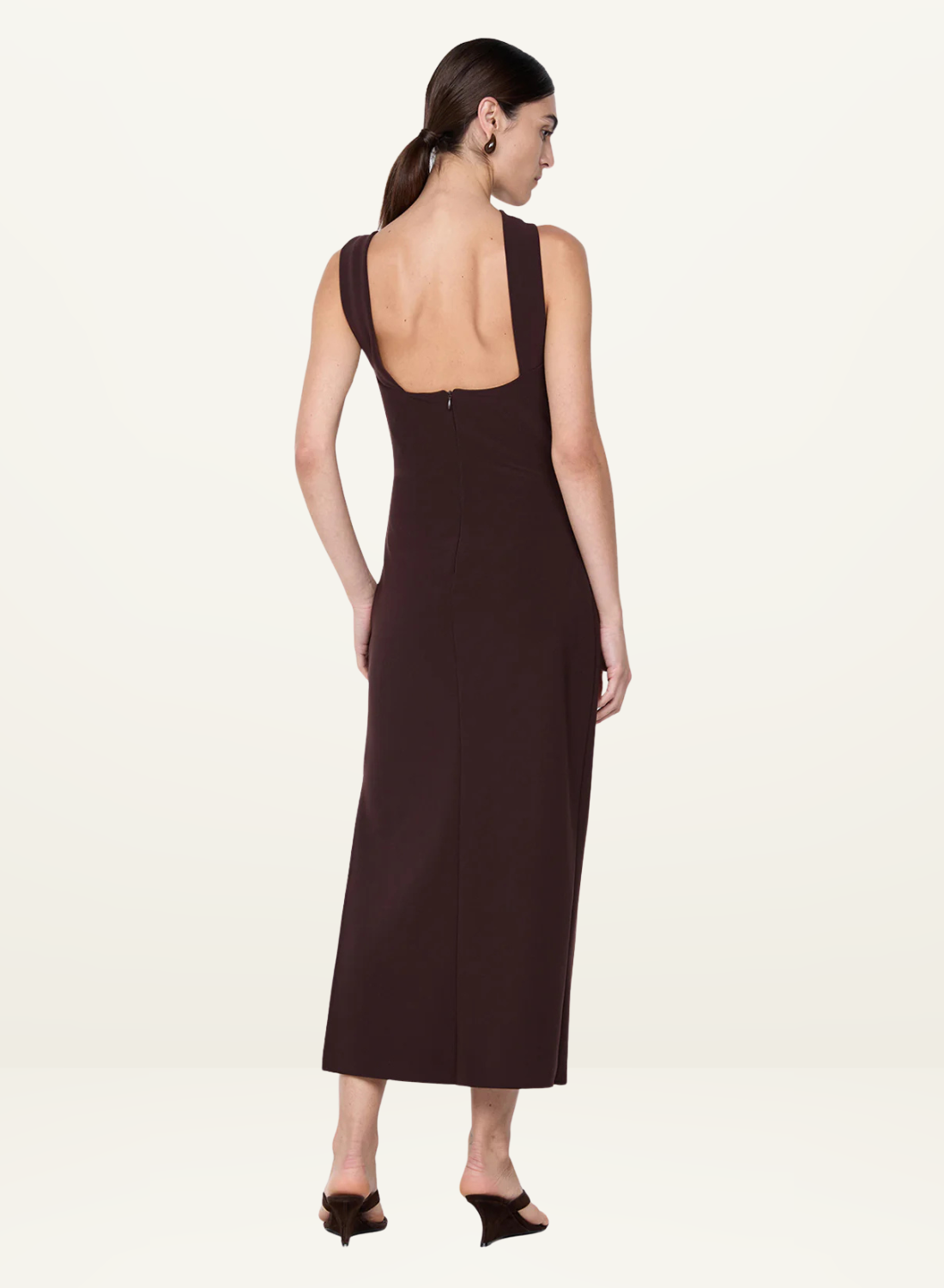 Bec + Bridge Sylvie Asym Midi Dress in Espresso