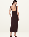 Bec + Bridge Sylvie Asym Midi Dress in Espresso