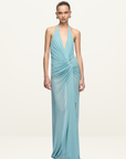 Bec + Bridge Xanthi V Neck Maxi Dress in Bermuda Blue