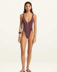 Bond-Eye Ring Mara One Piece in Amarena Lurex // COMING SOON - late October