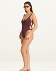 Bond-Eye Ring Side Madison One Piece in Amarena Lurex