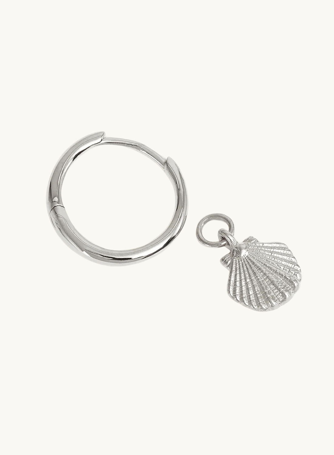 By Charlotte By The Shore Shell Hoop Earrings in SILVER