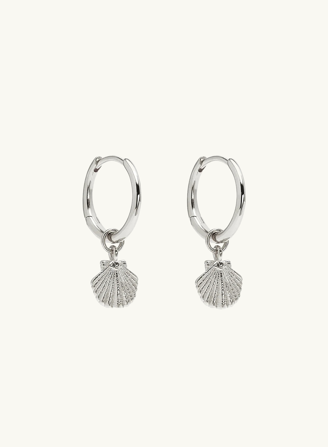 By Charlotte By The Shore Shell Hoop Earrings in SILVER