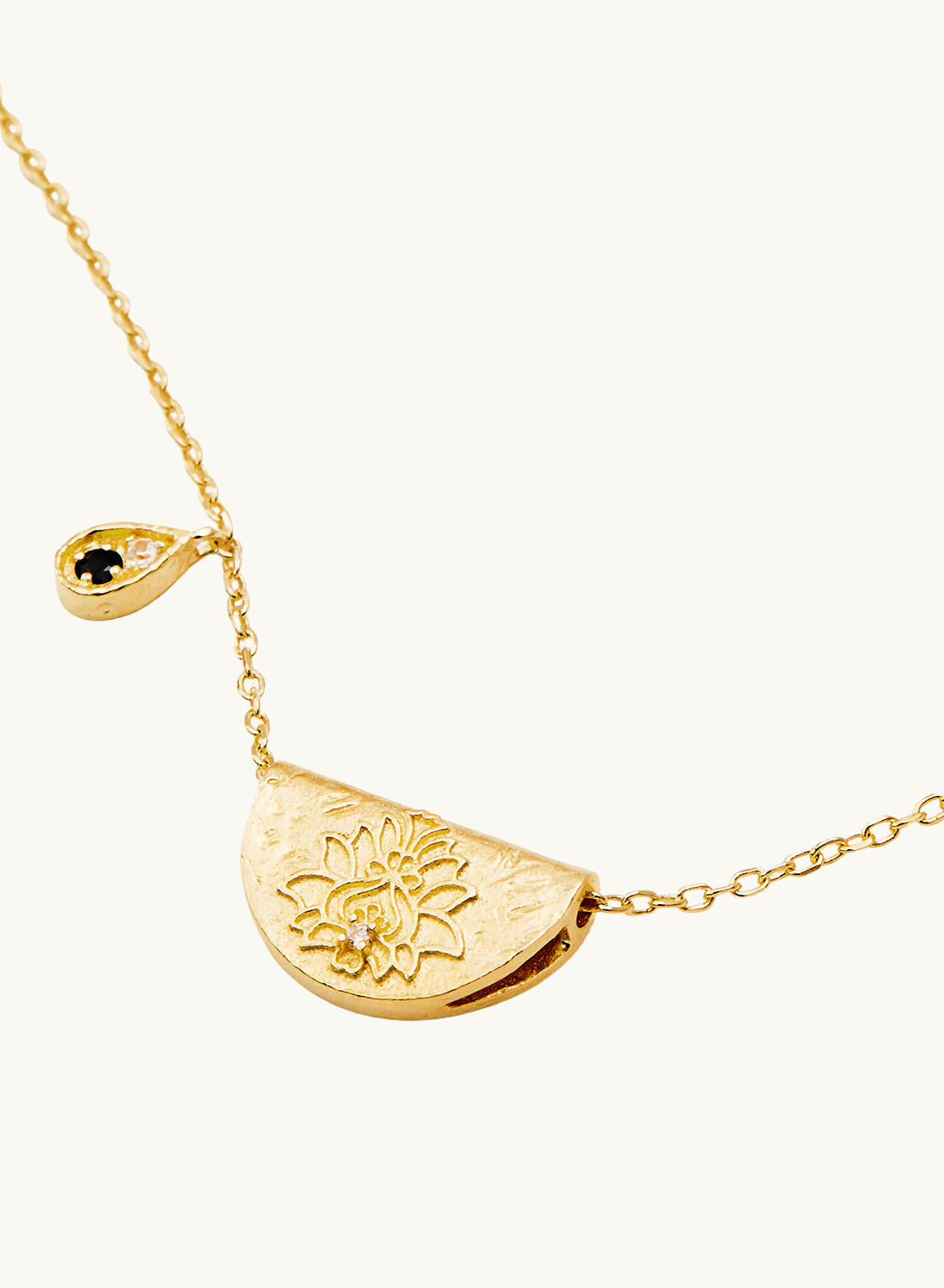 By Charlotte Lotus Birthstone Necklace in GOLD
