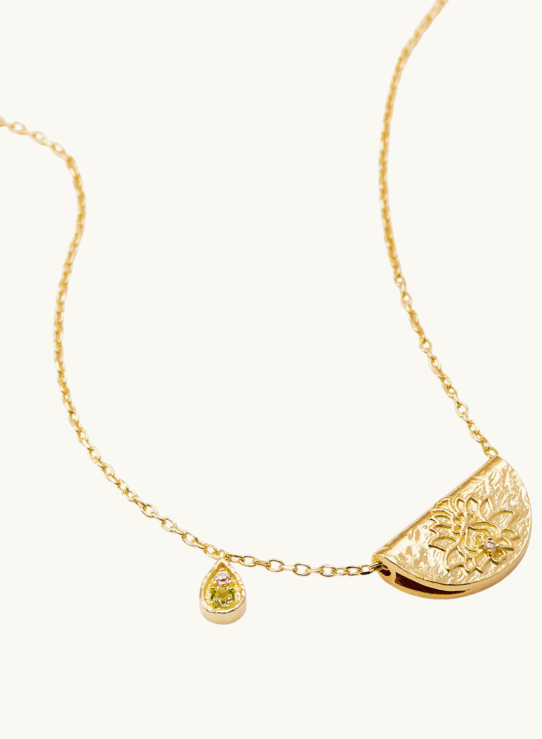 By Charlotte Lotus Birthstone Necklace in GOLD