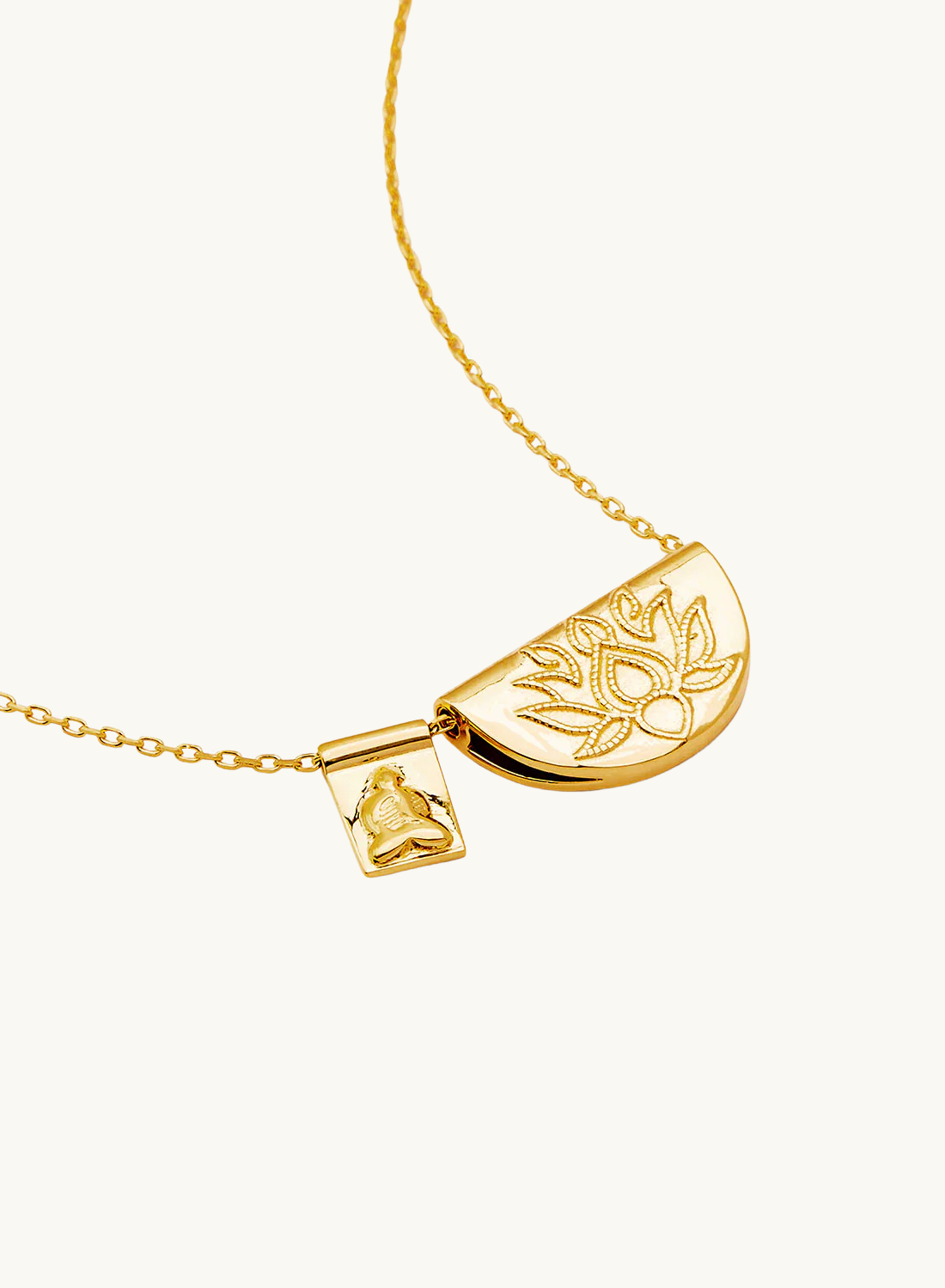 By Charlotte Lotus & Little Buddha Necklace GOLD