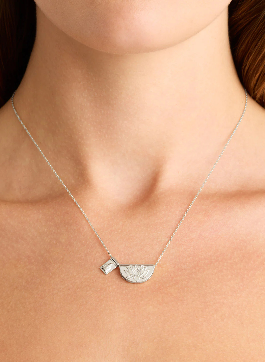By Charlotte Lotus & Little Buddha Necklace SILVER