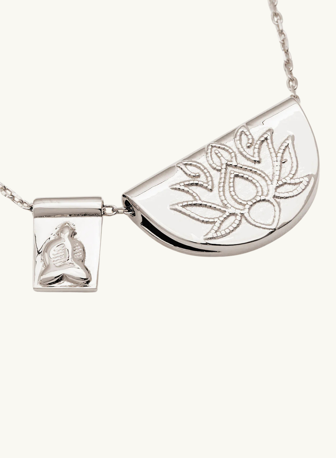 By Charlotte Lotus & Little Buddha Necklace SILVER