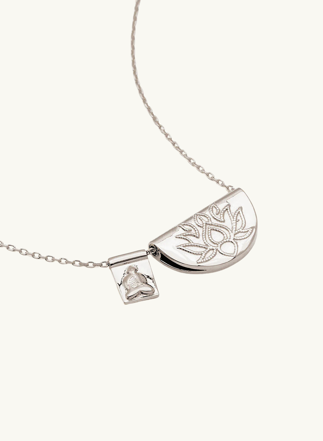 By Charlotte Lotus & Little Buddha Necklace SILVER