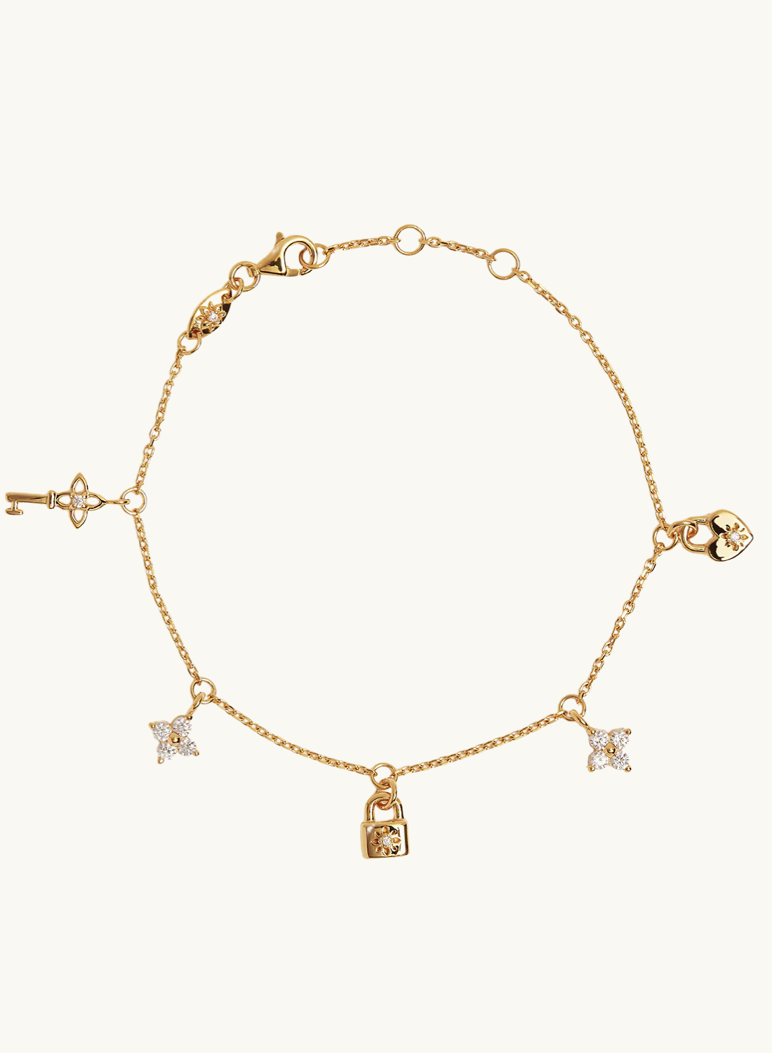 By Charlotte Love Unlocked Charm Bracelet in GOLD