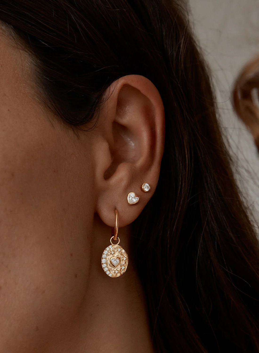 By Charlotte Love You To The Moon and Back Hoops in GOLD