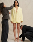 By Johnny Citrine Mini Skirt in Lemon