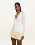 By Johnny Citrine Mini Skirt in Lemon