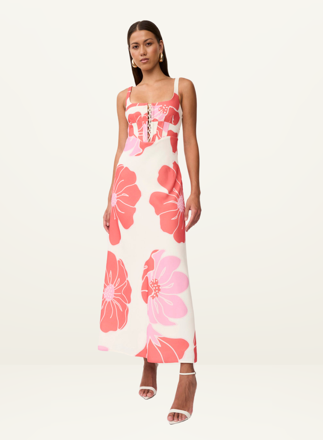 By Johnny Heidi Lace Up Bias Dress in FLORAL – Frolic Girls