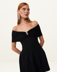 By Johnny Midnight Knit Mini Dress in BLACK