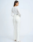 V Front Gather Long Sleeve Top IVORY By Johnny-By Johnny-Frolic Girls