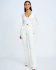 V Front Gather Long Sleeve Top IVORY By Johnny-By Johnny-Frolic Girls