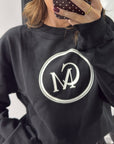 Camilla and Marc Bonnie Large Graphic Sweater in Black