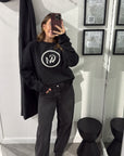 Camilla and Marc Bonnie Large Graphic Sweater in Black