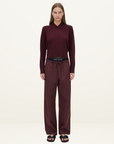 Camilla and Marc Dia Elastic Detail Pant in Burgundy