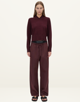 Camilla and Marc Dia Elastic Detail Pant in Burgundy