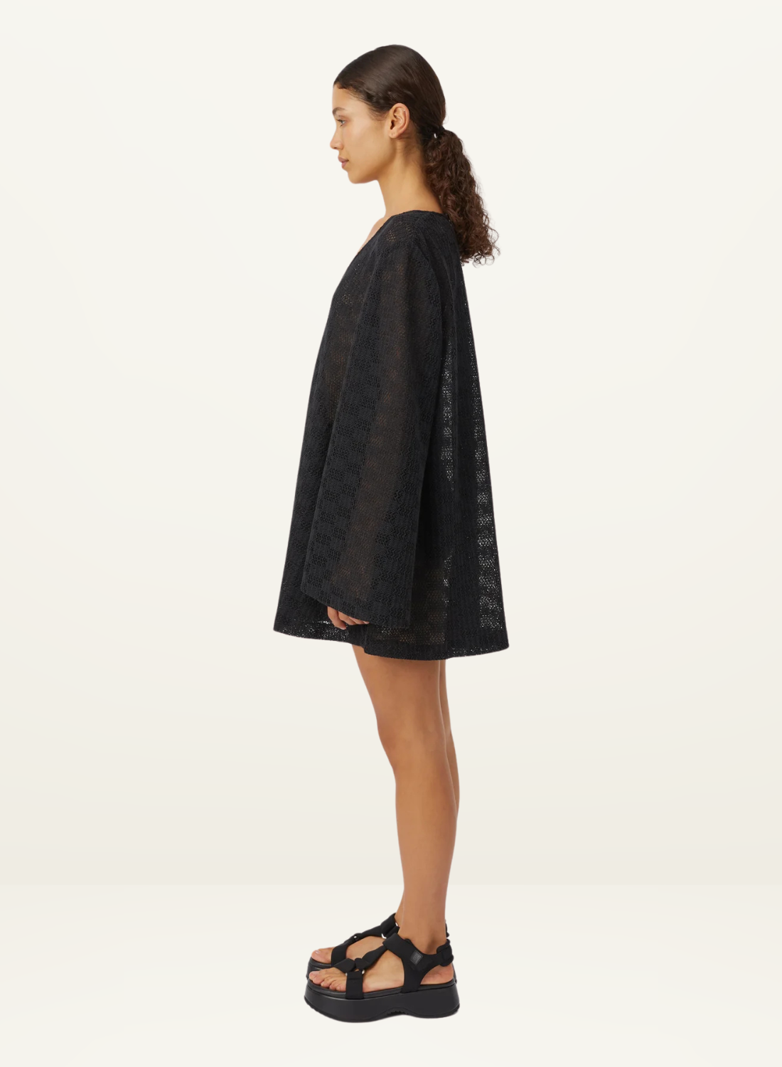 Camilla and Marc Dover V Neck Mini Dress in BLACK
