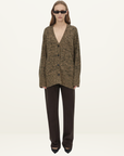 Camilla and Marc Hal Knit Boyfriend Cardigan in Honey/Black