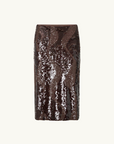 Camilla and Marc Hedione Sequin Skirt in Mocha Brown