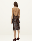 Camilla and Marc Hedione Sequin Skirt in Mocha Brown