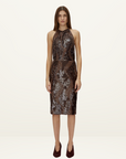Camilla and Marc Hedione Sequin Skirt in Mocha Brown