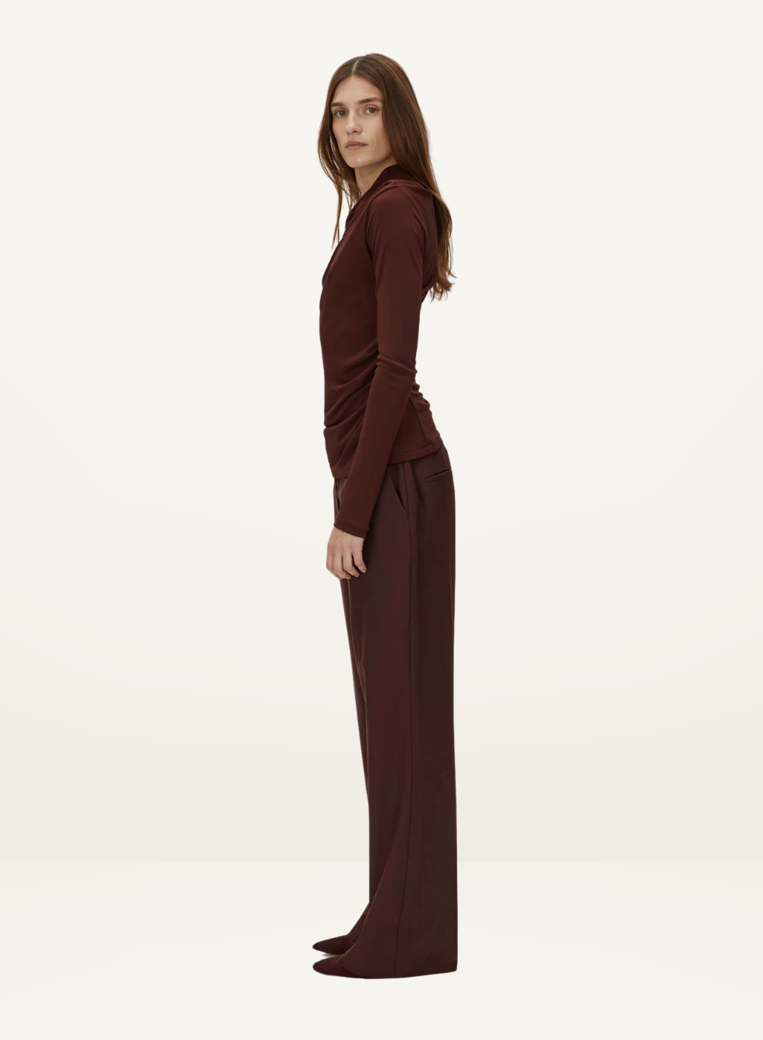 Camilla and Marc Mia Long Sleeve Top in ALMANDINE