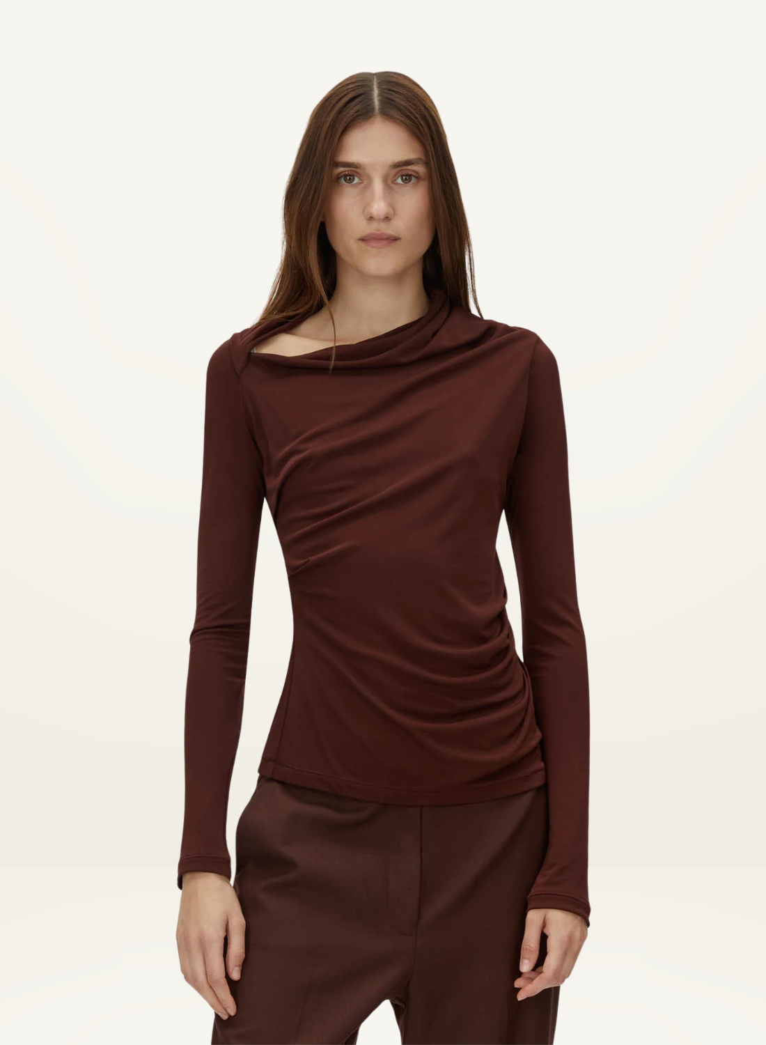 Camilla and Marc Mia Long Sleeve Top in ALMANDINE