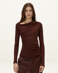 Camilla and Marc Mia Long Sleeve Top in ALMANDINE